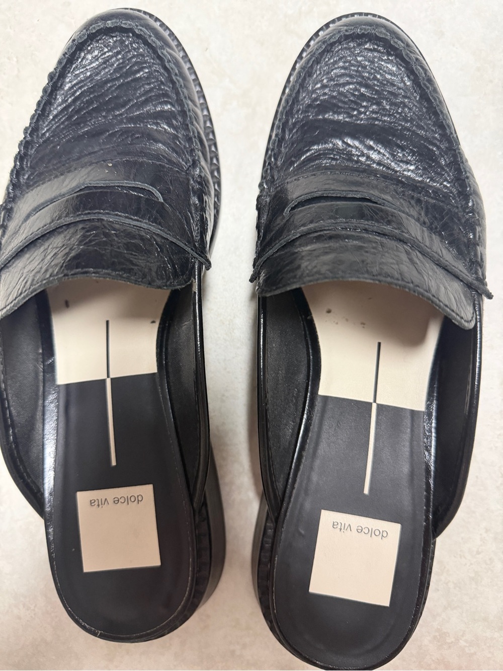 Dolce Vita Black Leather Penny Mules